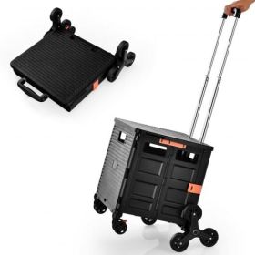 Costway Foldable Utility Cart for Travel and Shopping-Red