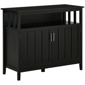 Kitchen Sideboard Buffet Cabinet with 2 Doors Adjustable Shelves for Entryway Living Room Black