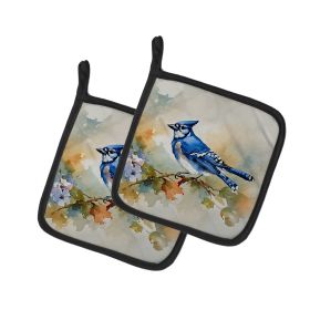 Blue Jay Pair of Pot Holders Kitchen Heat Resistant Pot Holders Sets Oven Hot Pads for Cooking Baking BBQ, 7 1/2 x 7 1/2
