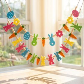 Felt Easter Garland Banner (Option: green)