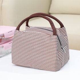 1pc Aluminum Foil Lunch Bag; Thick Insulation Bag; Large Capacity Student Lunch Bag; Portable Cold Storage Lunch Box Bag (Color: Brown)